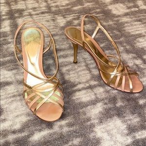 sergio rossi gold heels